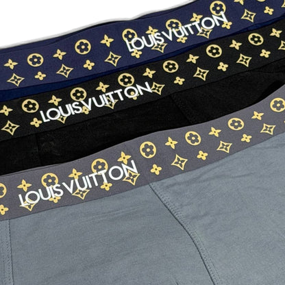 Louis Vuitton Men’s Monogram Waistband Boxer Set – 3 Pieces | Premium Soft Stretch 🩳💛