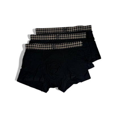Louis Vuitton Men’s Black Diamond Waistband Boxer Set – 3 Pieces | Premium Soft Stretch 🩳🖤