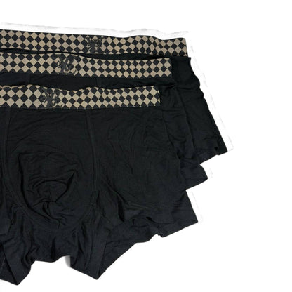 Louis Vuitton Men’s Black Diamond Waistband Boxer Set – 3 Pieces | Premium Soft Stretch 🩳🖤