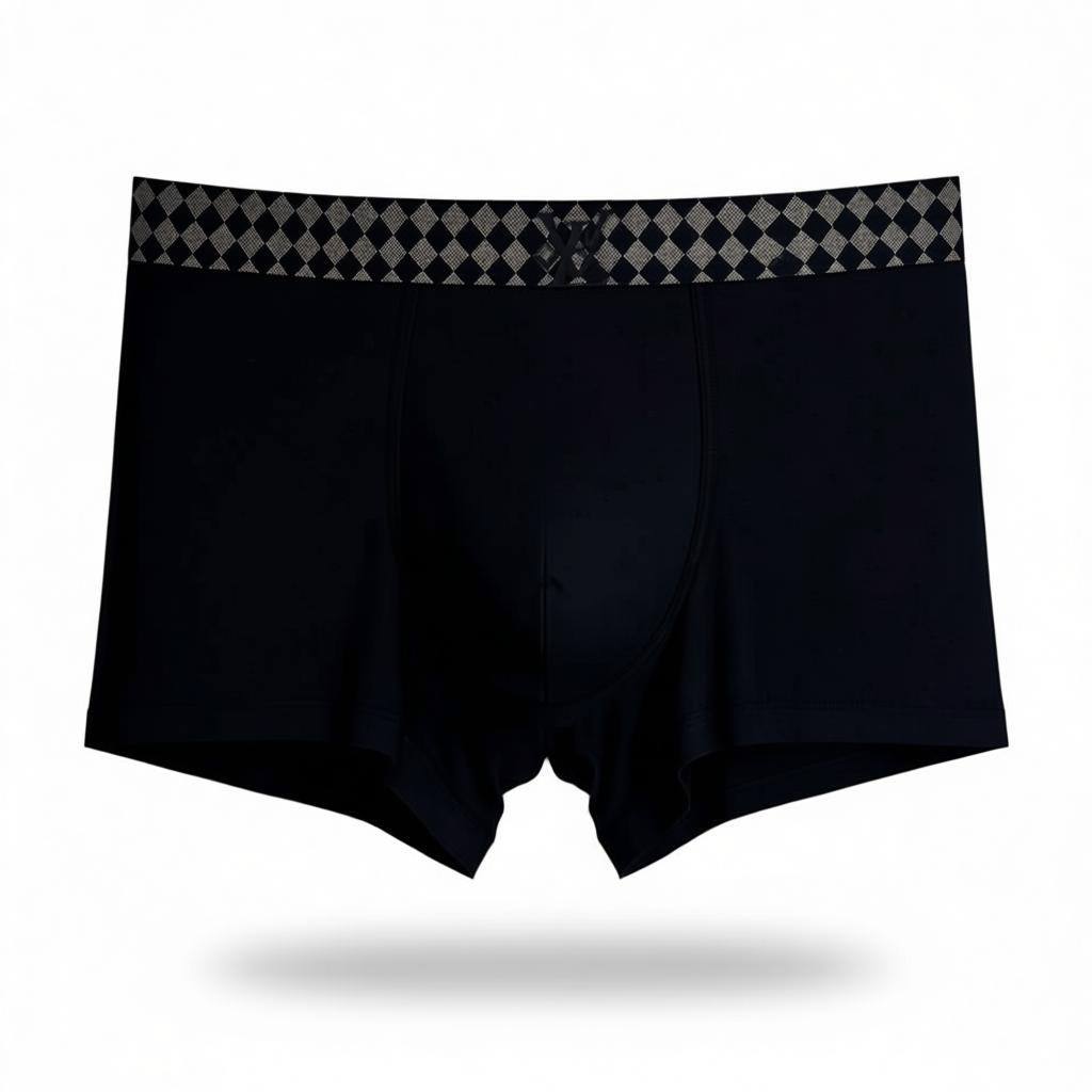 Louis Vuitton Men’s Black Diamond Waistband Boxer Set – 3 Pieces | Premium Soft Stretch 🩳🖤