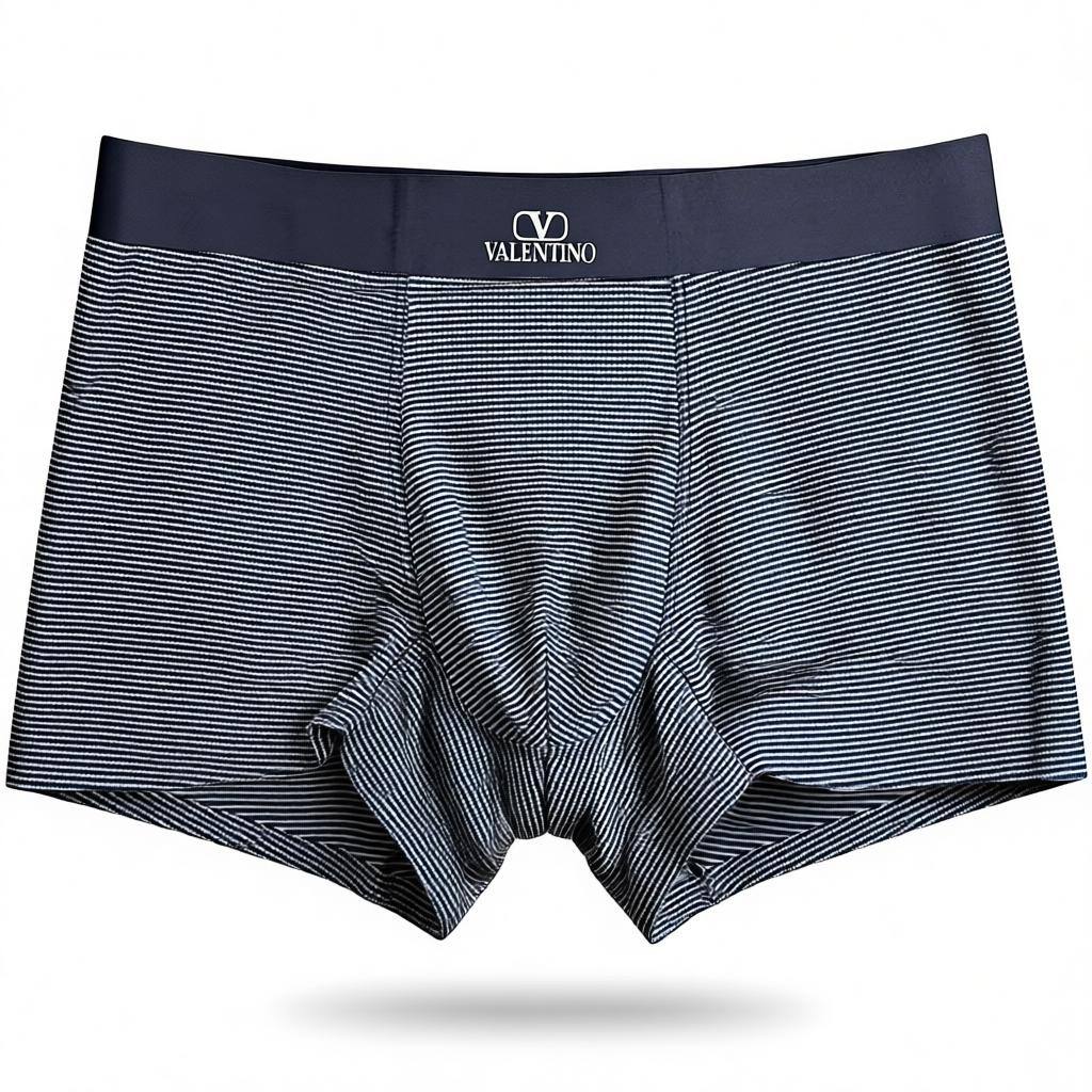 Valentino Men’s Striped Boxer Set – 3 Pieces | Premium Soft Comfort & Elegant Fit 🩳💙