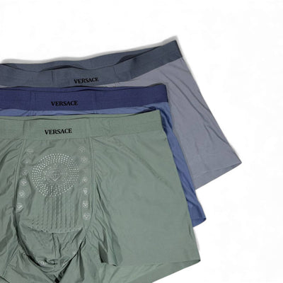 Versace Men’s Luxury Boxer Set – 3 Pieces | Ultra-Soft Stretch with Signature Medusa Design 🩳💎