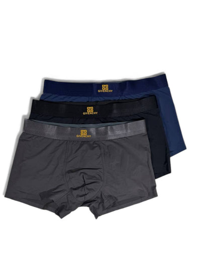 Givenchy Men’s Luxury Boxer Set – 3 Pieces | Ultra-Soft Stretch with Signature Gold Logo 🩳💛