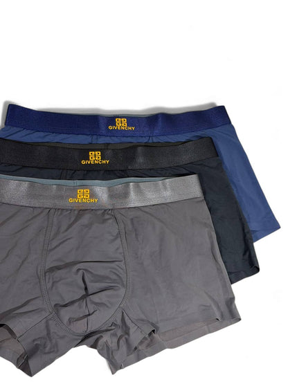 Givenchy Men’s Luxury Boxer Set – 3 Pieces | Ultra-Soft Stretch with Signature Gold Logo 🩳💛