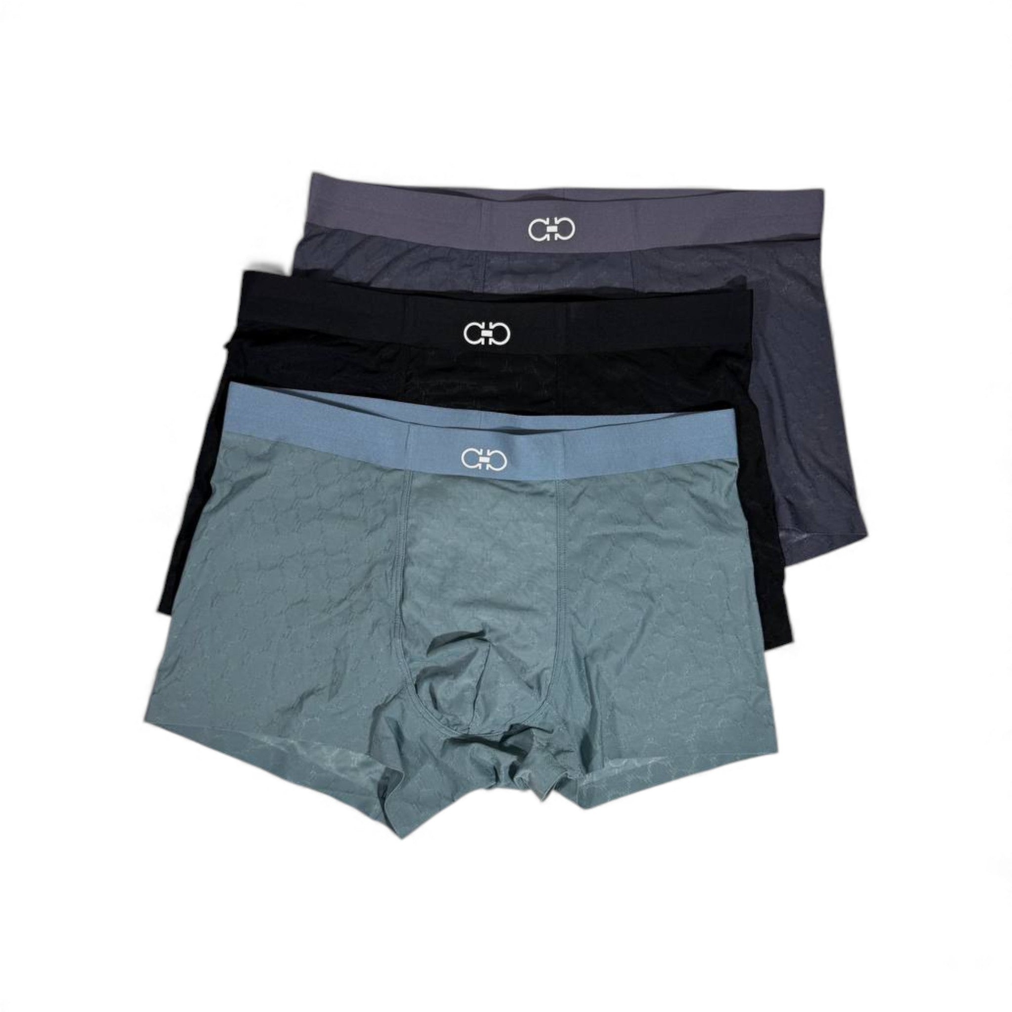 Ferragamo Men’s Textured Boxer Set – 3 Pieces | Premium Soft Stretch & Elegant Italian Design 🩳🇮🇹