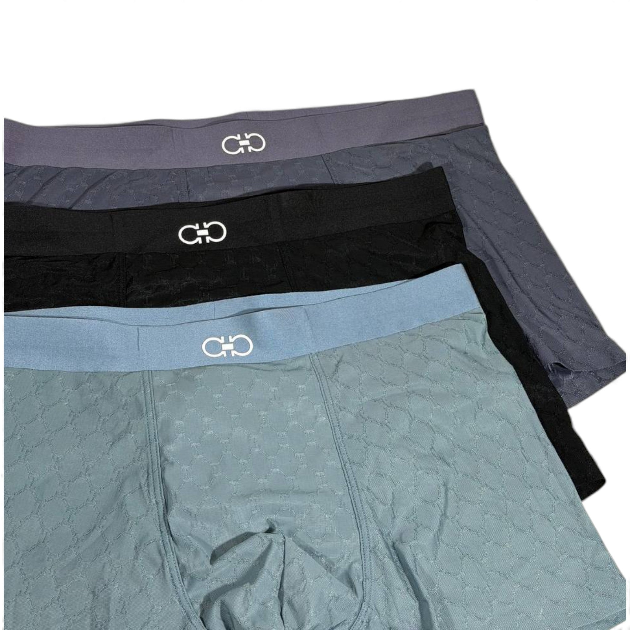 Ferragamo Men’s Textured Boxer Set – 3 Pieces | Premium Soft Stretch & Elegant Italian Design 🩳🇮🇹