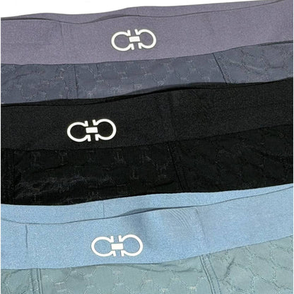 Ferragamo Men’s Textured Boxer Set – 3 Pieces | Premium Soft Stretch & Elegant Italian Design 🩳🇮🇹