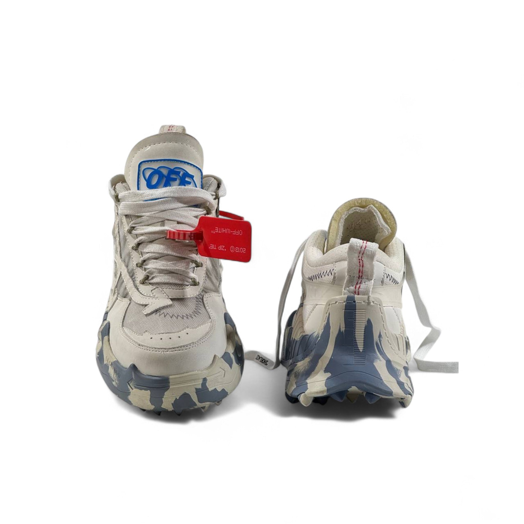Off-White ODSY-1000 Sneakers – White & Blue Camo Vibe ⚡👟