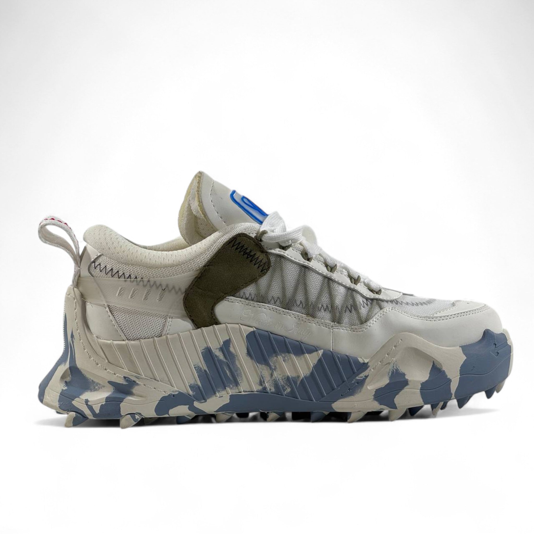 Off-White ODSY-1000 Sneakers – White & Blue Camo Vibe ⚡👟