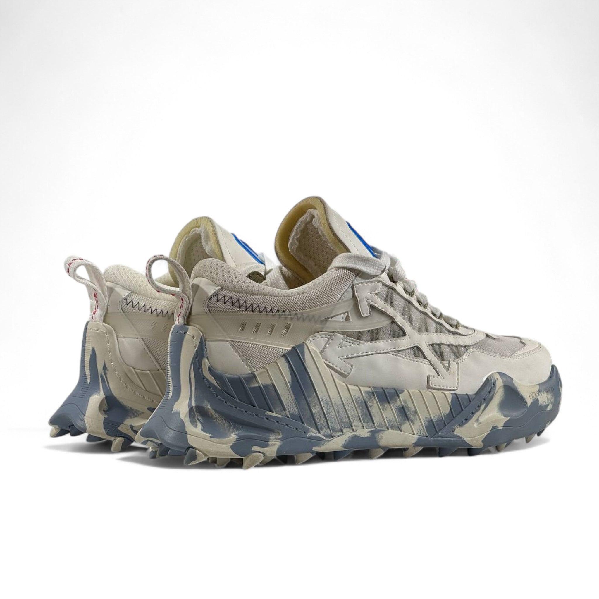 Off-White ODSY-1000 Sneakers – White & Blue Camo Vibe ⚡👟