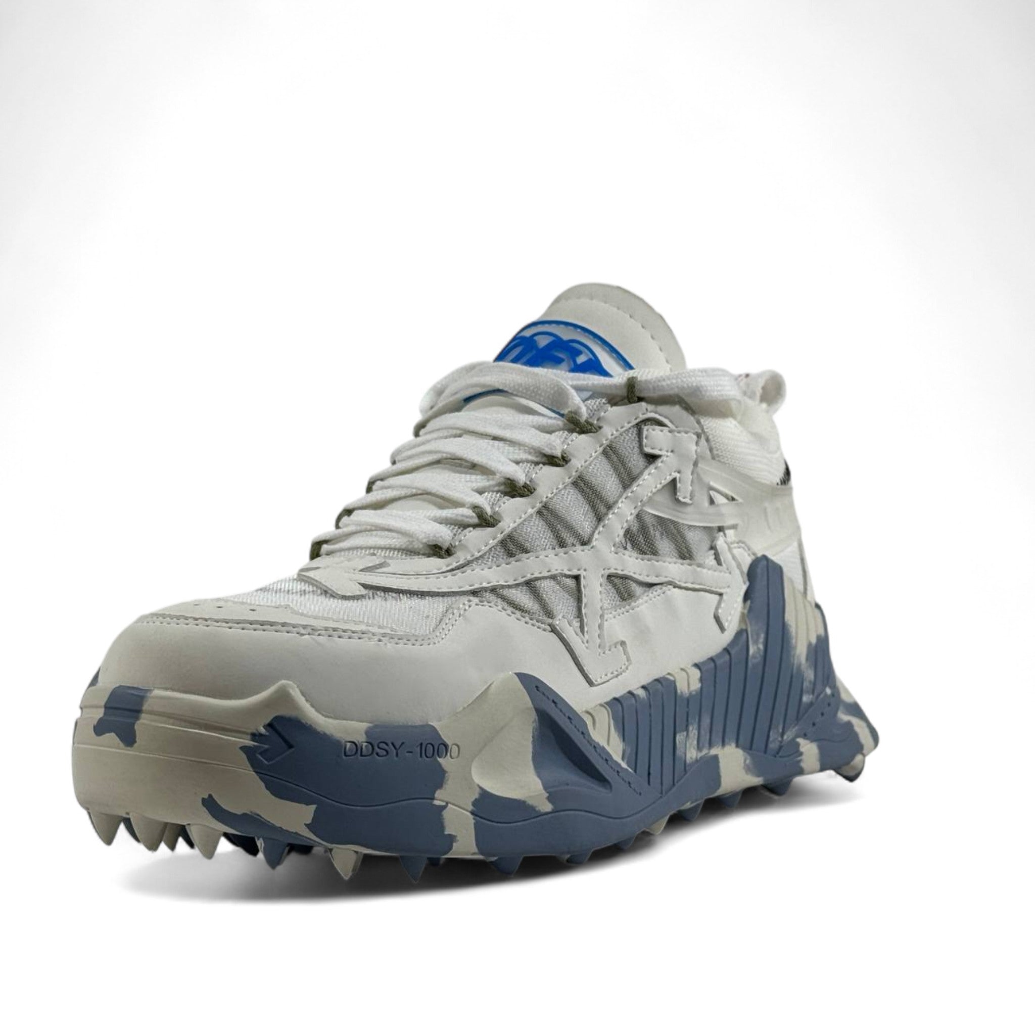 Off-White ODSY-1000 Sneakers – White & Blue Camo Vibe ⚡👟