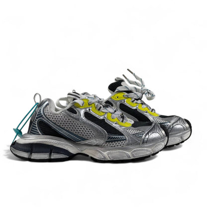Balenciaga 3XL Sneakers – Silver & Neon Power Run ⚡👟