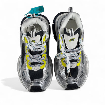 Balenciaga 3XL Sneakers – Silver & Neon Power Run ⚡👟