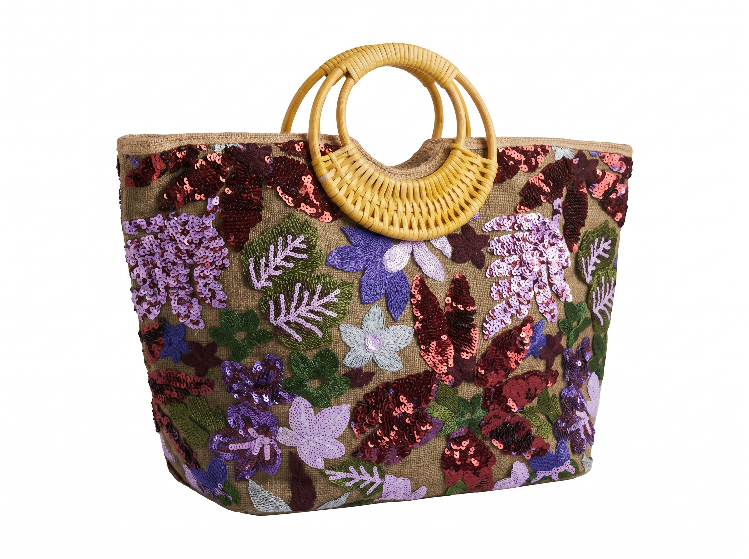 Floral Sequin Beach Tote Bag 🌸✨👜