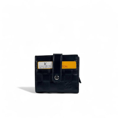 Louis Vuitton Black Checkered Wallet – Compact Luxury Elegance