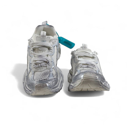 Balenciaga Track Sneakers – White & Silver Futuristic Luxe ⚡🤍