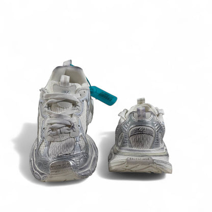 Balenciaga Track Sneakers – White & Silver Futuristic Luxe ⚡🤍