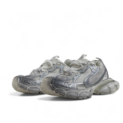 Balenciaga Track Sneakers – White & Silver Futuristic Luxe ⚡🤍