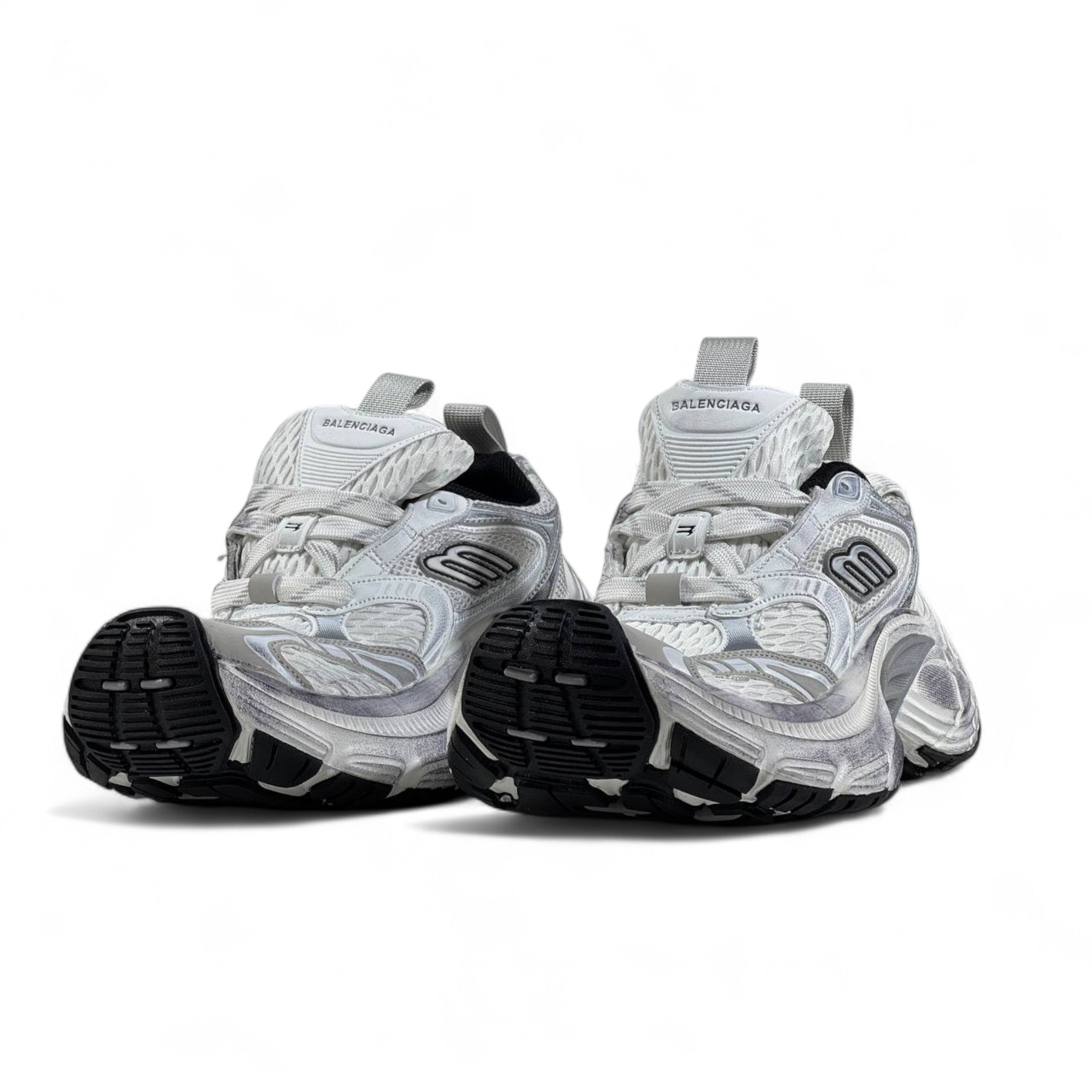 Balenciaga 10XL Sneakers – White & Silver Mega Oversized Luxe ⚡🤍