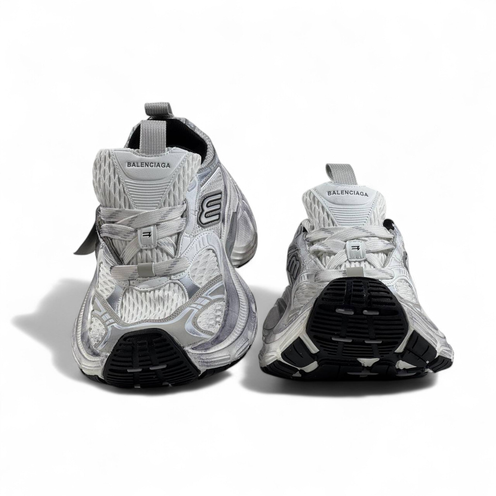 Balenciaga 10XL Sneakers – White & Silver Mega Oversized Luxe ⚡🤍