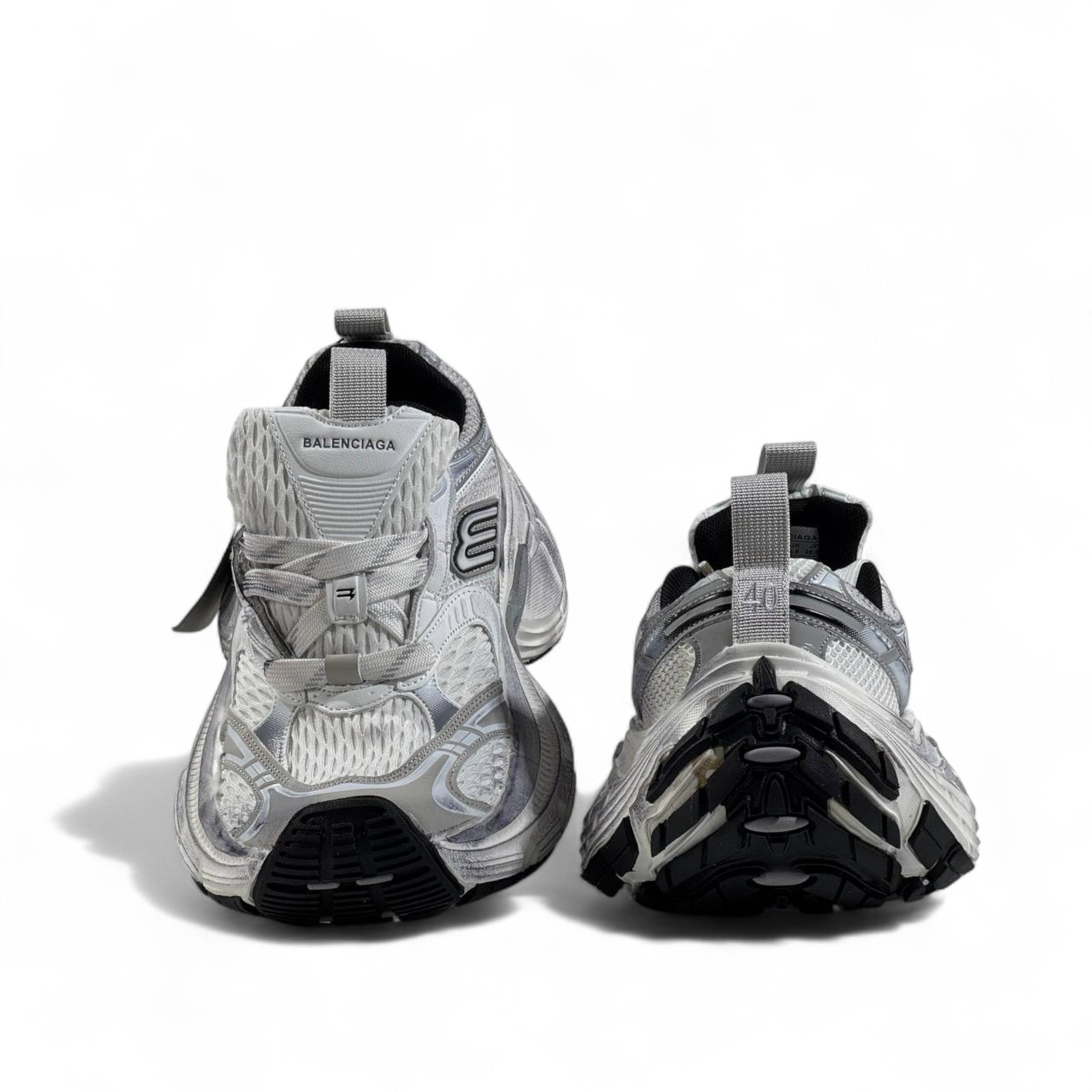 Balenciaga 10XL Sneakers – White & Silver Mega Oversized Luxe ⚡🤍
