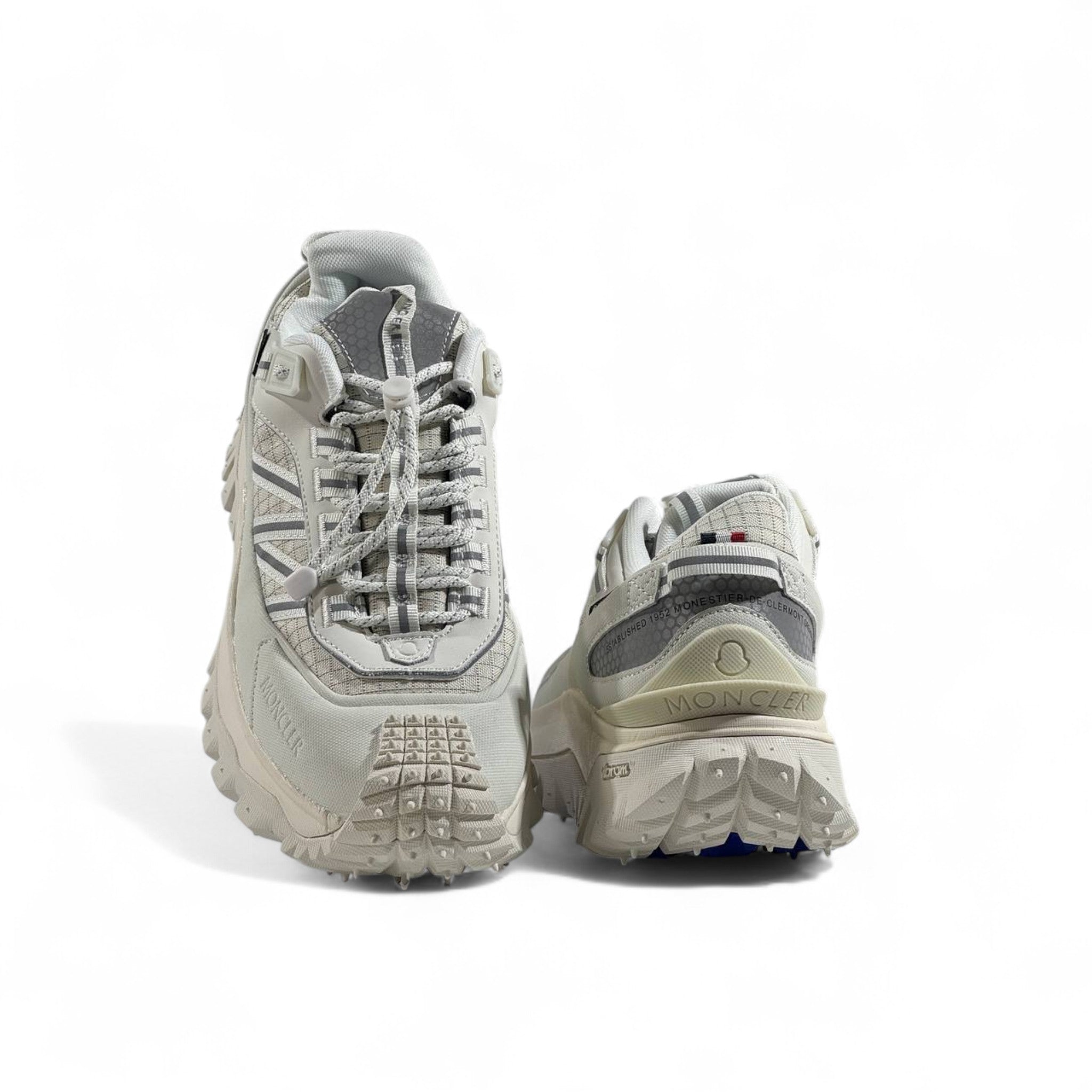 Moncler Trailgrip Sneakers – White & Grey Outdoor Luxe ⚡🤍