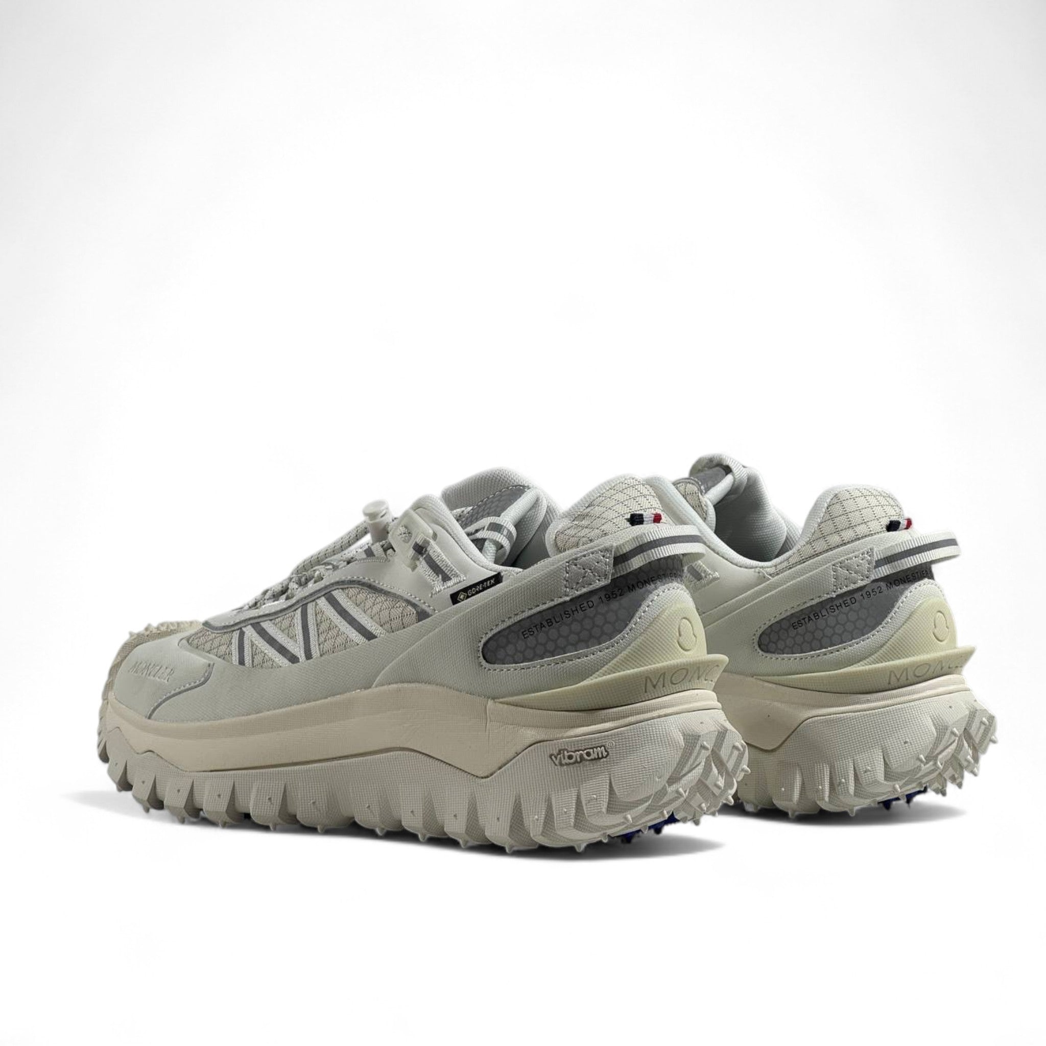 Moncler Trailgrip Sneakers – White & Grey Outdoor Luxe ⚡🤍