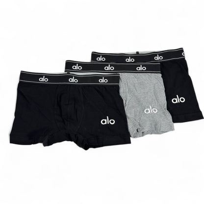 Alo Men’s Boxer Briefs – 3 Pack (Black & Grey) 🖤⚪