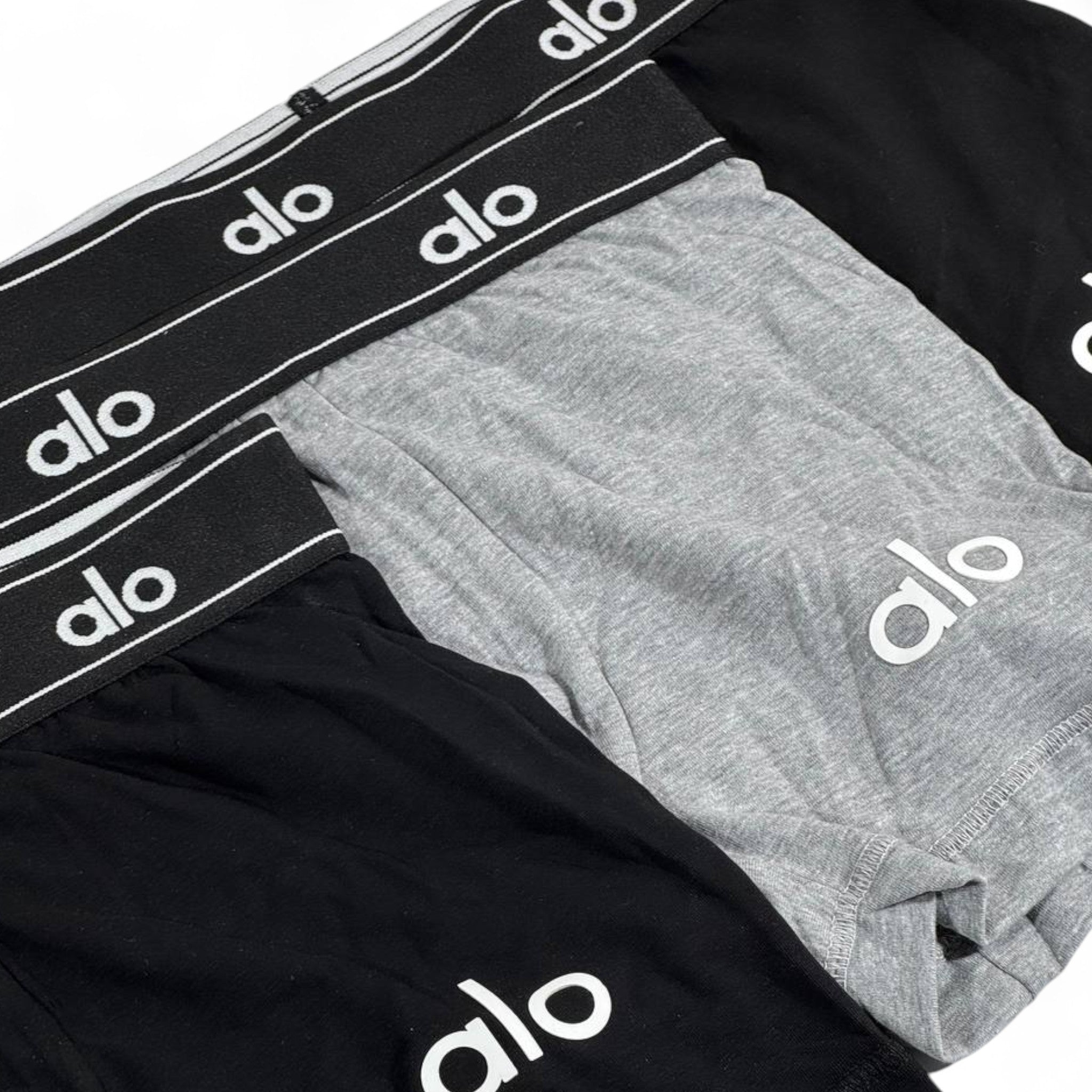 Alo Men’s Boxer Briefs – 3 Pack (Black & Grey) 🖤⚪