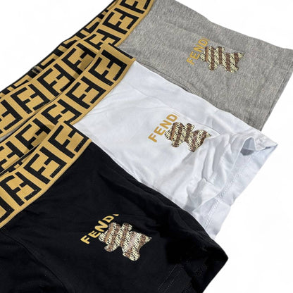Fendi Men’s Boxer Briefs – 3 Pack (Black, White & Grey) 🖤🤍✨