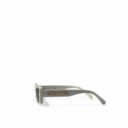 🤍 CHANEL White Logo Rectangular Sunglasses – Iconic Parisian Glam Redefined 🕶️✨
