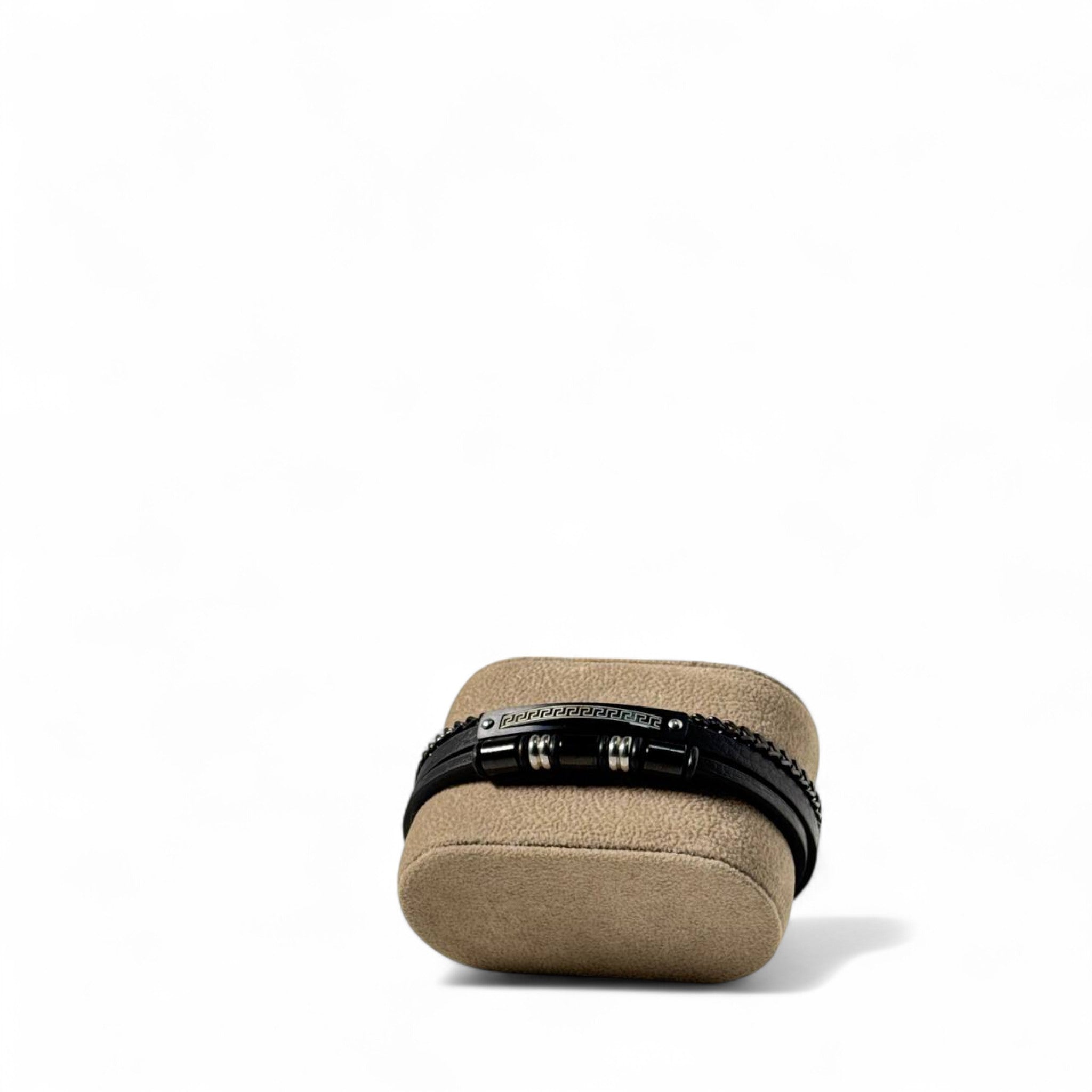 🖤 Versace Black Medusa Leather Bracelet – Gunmetal Finish 🧿🖤
