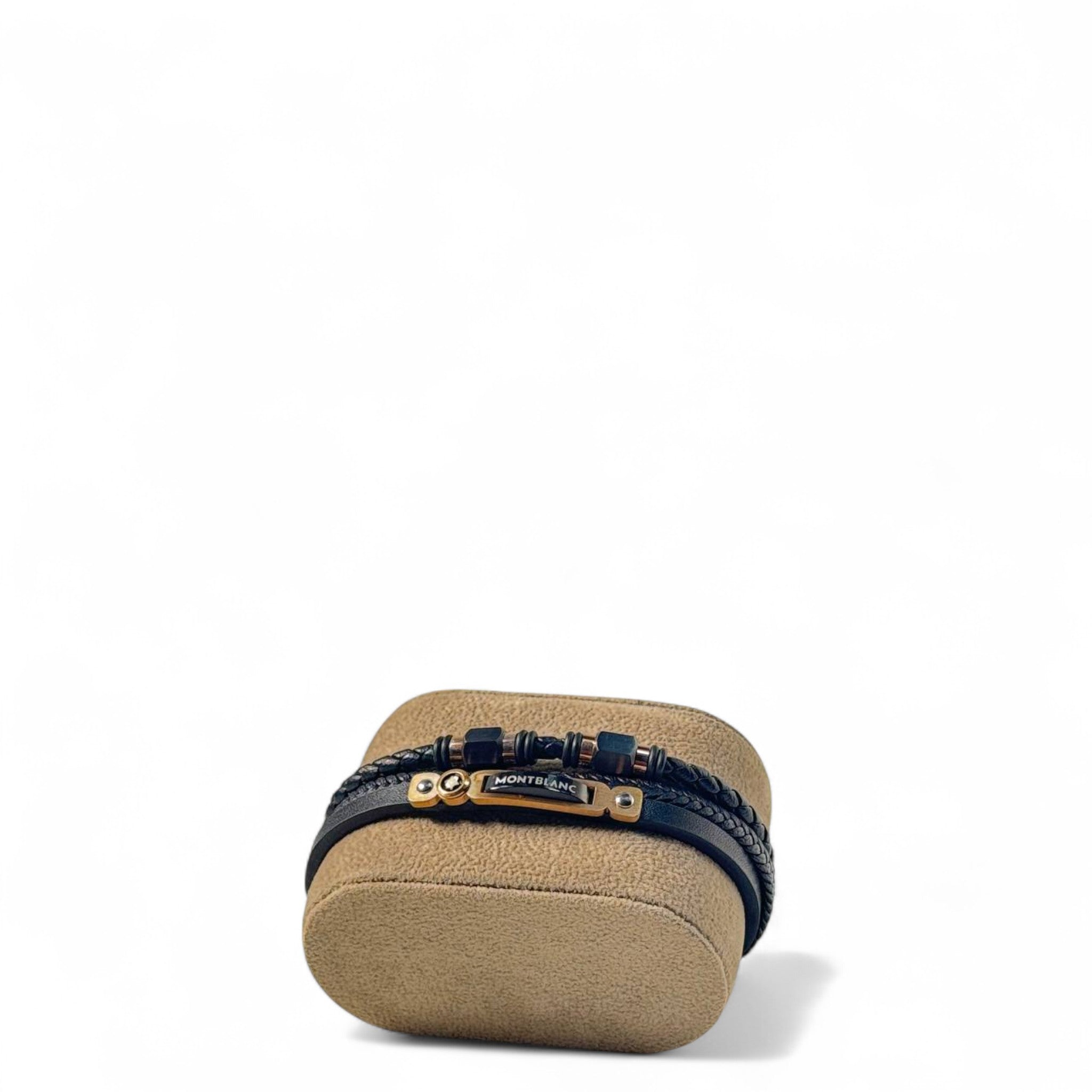 ✨ Montblanc Multi-Layer Bracelet – Signature Black & Gold 🖤💛