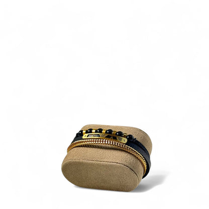 ✨ Emporio Armani Gold-Plated Multi-Layer Bracelet – Elite Black Edition 🖤✨