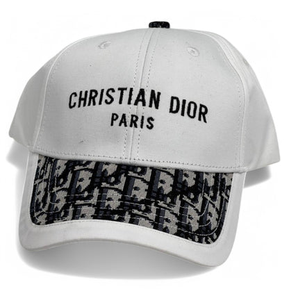 Christian Dior Paris White  & Beige Designer Cap