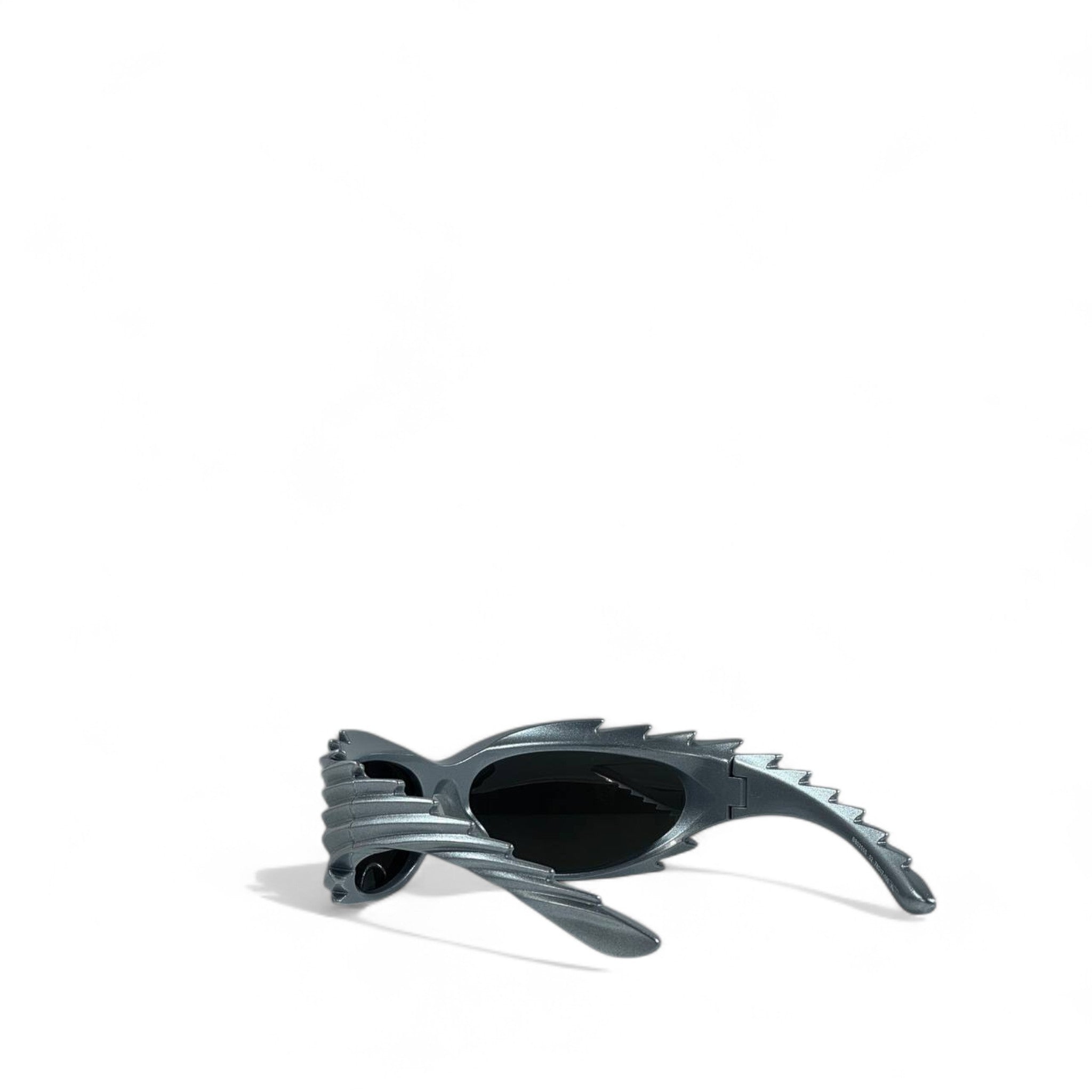 🕶️ Balenciaga Futuristic Winged Sunglasses – Metallic Blue ✨