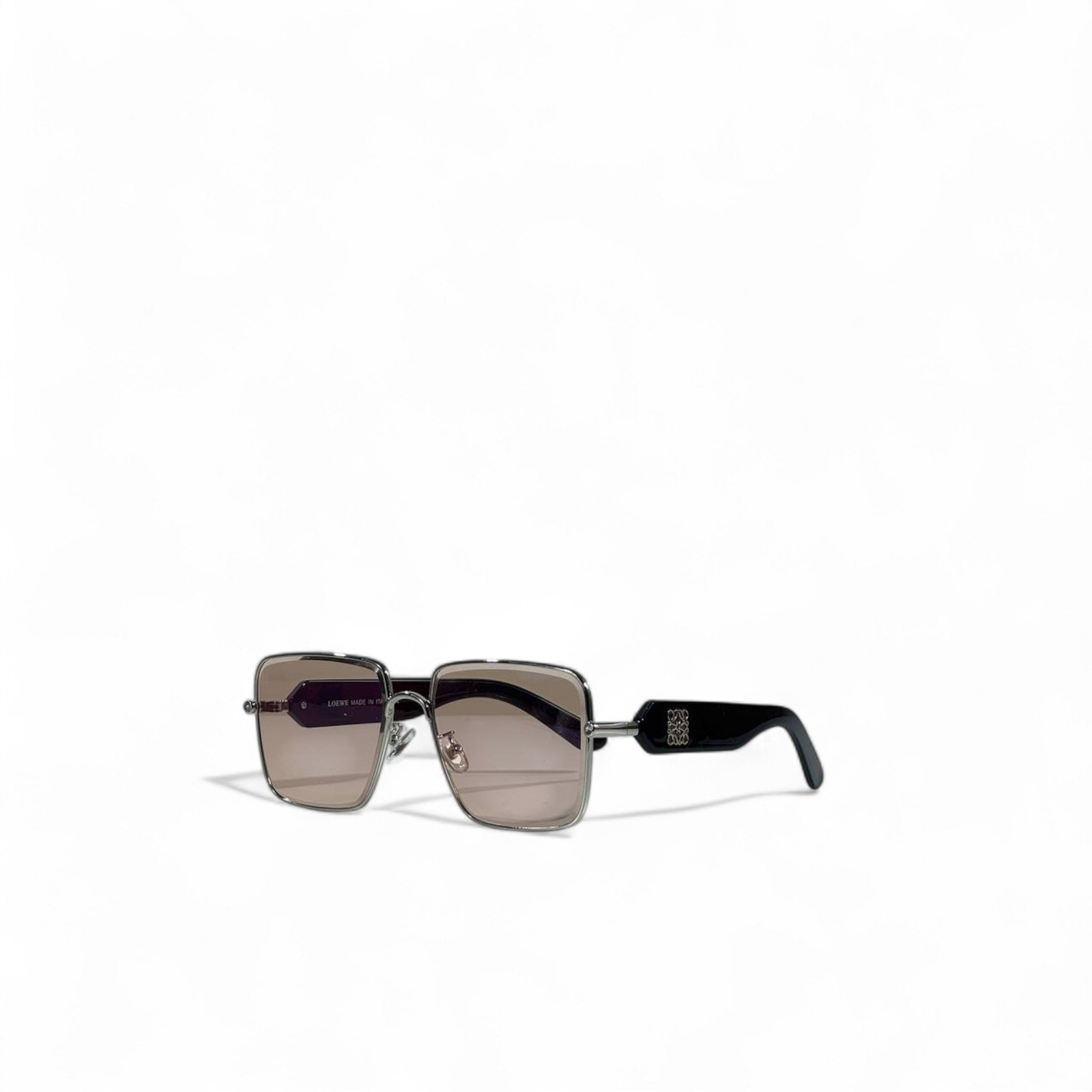 🖤 Loewe Square Frame Sunglasses – Silver & Black Luxury 🕶️✨