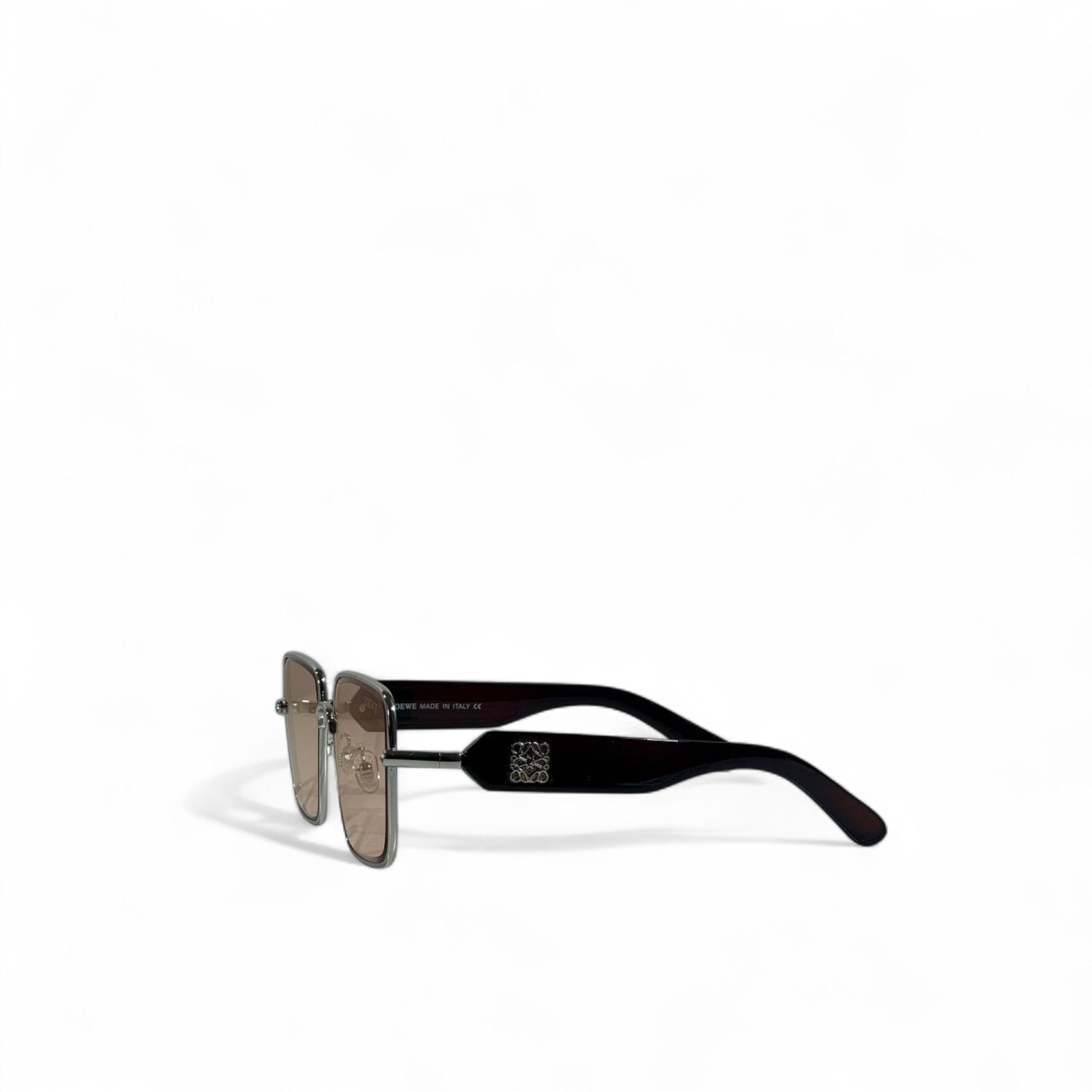 🖤 Loewe Square Frame Sunglasses – Silver & Black Luxury 🕶️✨