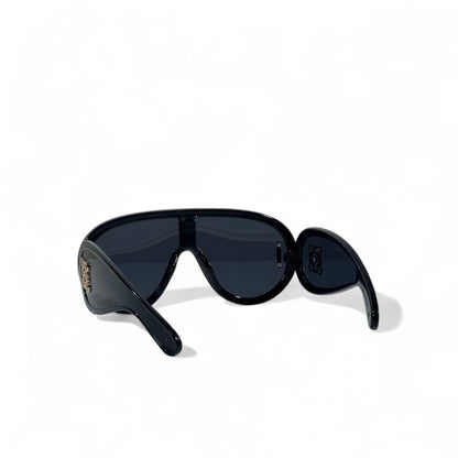 🖤 Loewe Oversized Visor Sunglasses – Black & Gold Luxury 🕶️✨