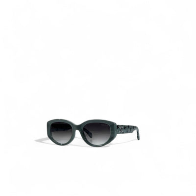 💚 Céline Oval Sunglasses – Dark Green Gradient Luxury 🕶️✨