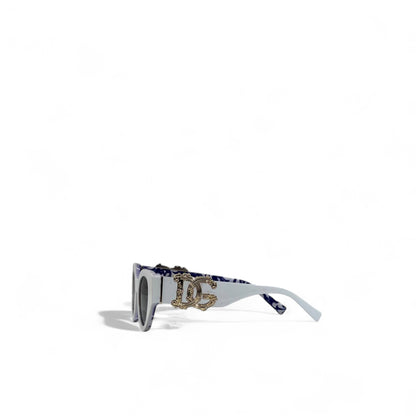 🤍 Dolce & Gabbana Oval Sunglasses – White & Gold Statement 🕶️✨