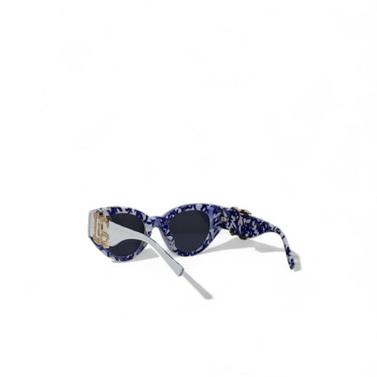 🤍 Dolce & Gabbana Oval Sunglasses – White & Gold Statement 🕶️✨