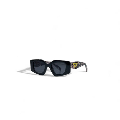 🖤 Prada Rectangular Sunglasses – Black & Patterned Icon 🕶️✨