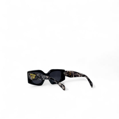 🖤 Prada Rectangular Sunglasses – Black & Patterned Icon 🕶️✨