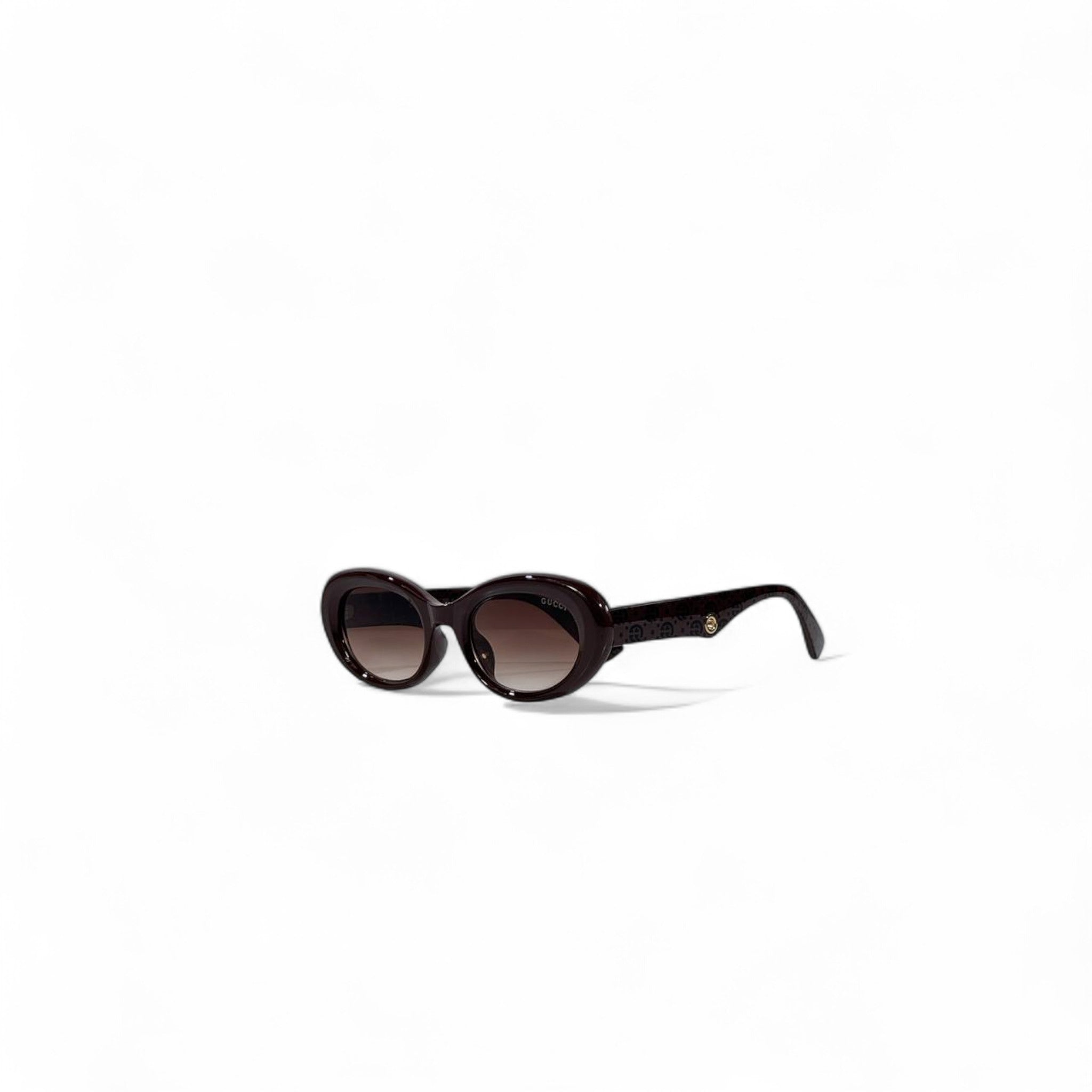 🤎 Gucci Oval Sunglasses – Dark Brown Gradient Luxury 🕶️✨