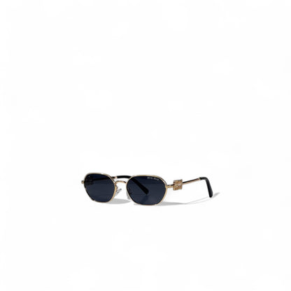 ✨ Miu Miu Metal Frame Sunglasses – Gold & Dark Lens Luxury 🕶️💛