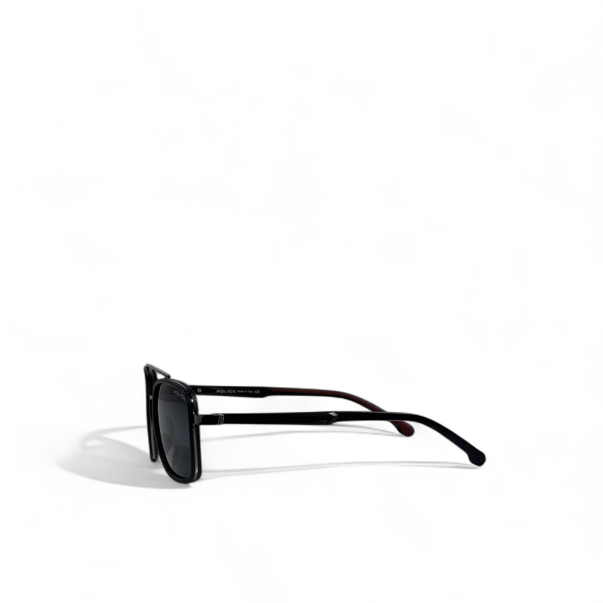🕶️ Police Square Aviator Sunglasses – Sleek Black Minimalism