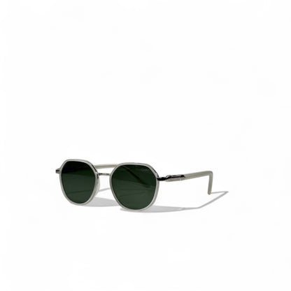 🕶️ Cartier Geometric Silver Sunglasses – Green Lens Luxury