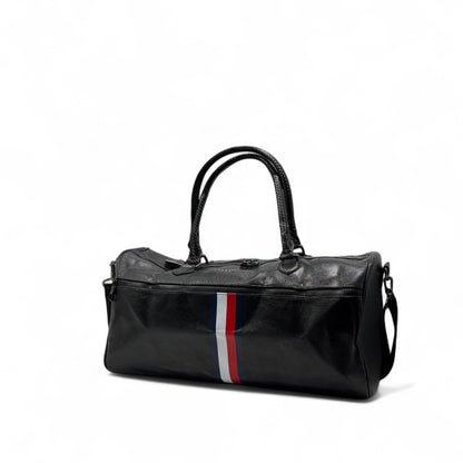 Tommy Hilfiger Black Duffel Bag 🧳 – Signature Striped Travel & Gym Bag