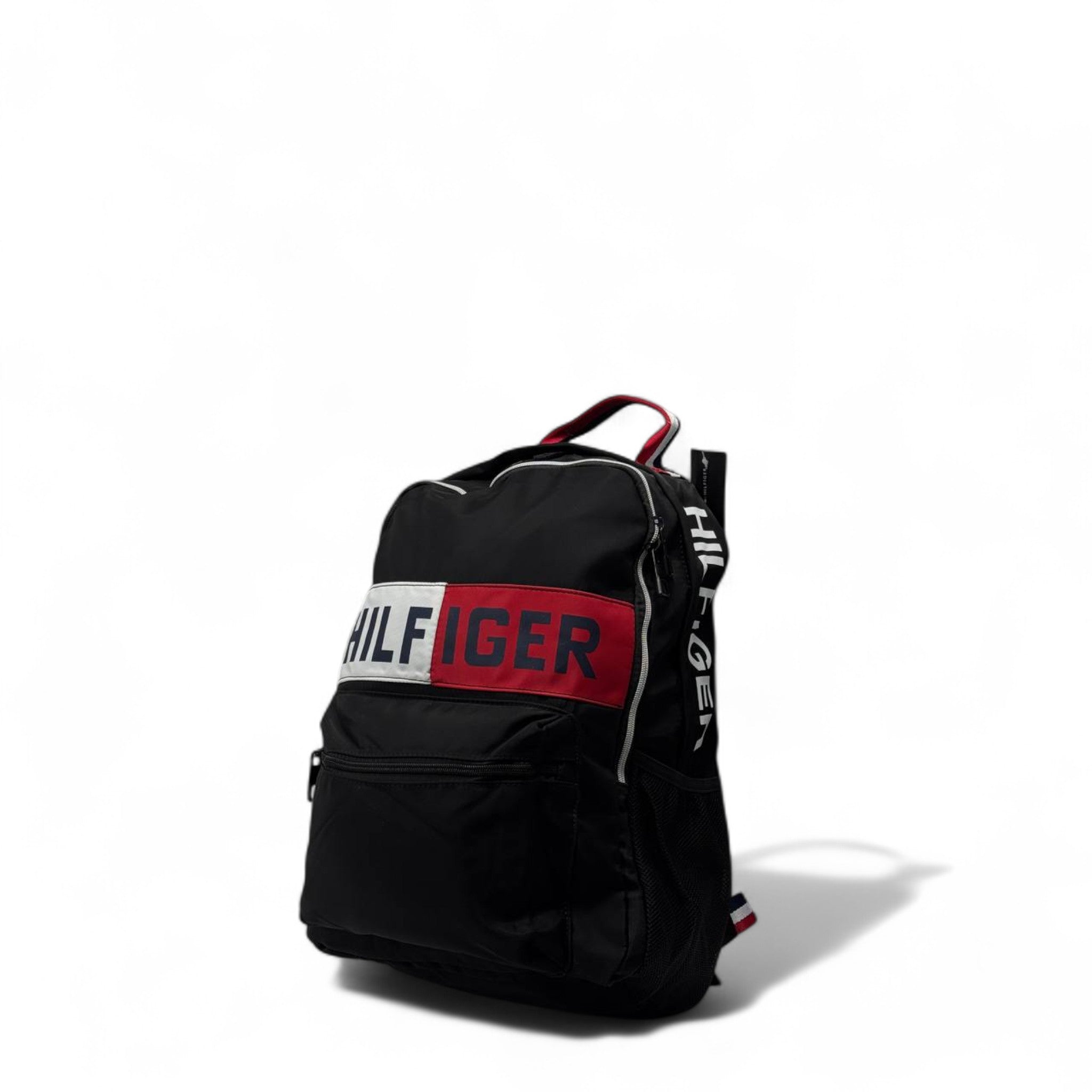 Tommy Hilfiger Logo Backpack 🎯 – Classic Black with Bold Flag Design